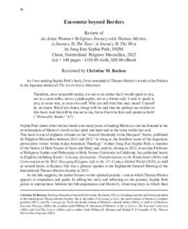 Review [SEASONAL] by Christine Bochen of An Asian Woman's Religious Journey with Thomas Merton by Sophia Park
