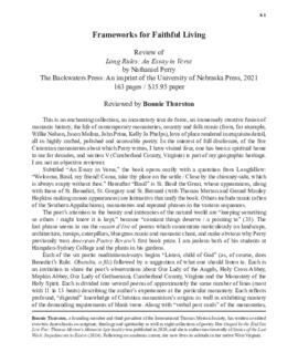 Review [SEASONAL] by (Thurston, Bonnie Bowman) of Long Rules: An Essay in Verse in The Merton Seasonal 50.1 (Spring 2025): 41-42.