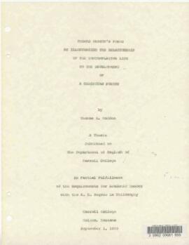 "Thomas Merton’s Poems as Illustrating the Relationship of the Contemplative Life to the Development of a Christian Poetry." (Maddon, Thomas: 1959)