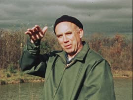 1967 film clip of Thomas Merton by Doris Dana (silent / color) at the Abbey of Gethsemani