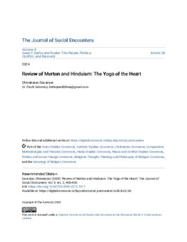 Review [01] by (Savariyar, Dhinakaran) of Merton & Hinduism: The Yoga of the Heart in The Journal of Social Encounters 8.2 (2024).