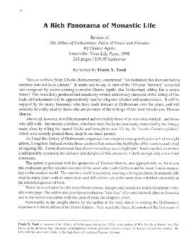 Review [SEASONAL] by (Tuoti, Frank X.) of The Abbey of Gethsemani: Place of Peace and Par.. in Merton Seasonal 24:3 (Fall 1999): 3...